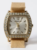 Avenue Gold Tone‎ Crystal Rhinestone Bezel Quartz Watch Snap Band Women Photo 0