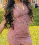 Maroon Gingham Set Photo 0