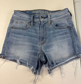 American‎ Eagle Outfitters Denim Shorts Womens Size 0 Light Wash Frayed Photo 0