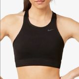 Nike Pro Dri-Fit Black Perforated Sports Bra Racerback Women’s S Photo 0