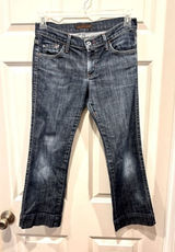 James Jeans Dry Aged Denim Women 27 Dark‎ Wash Bootcut Kick Crop Made in USAUSA Photo 0