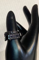 Women's Black Cubic Zirconia Silver Plated Rhinestone Wedding Ring & Band 8.5 Photo 0