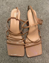 Nude Strappy Square-Toe Women's Sandals Photo 0