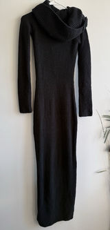 SKIMS Cozy Knit Off the Shoulder Dress‎ Medium Onyx Photo 0