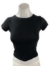 Princess Polly Women's Black Short Sleeve Crew Neck T Shirt Tee Crop Top Size 6 Photo 0