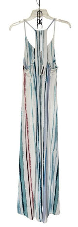 Antibes Blanc X Anthropologie‎ Large Stripe Halter Maxi Dress Vacation, Resort Photo 0