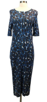 Love Moschino Womens‎ US 6 Abstract Floral Sweater Dress Blue Gray White Photo 0