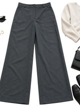 Lauren Ralph Lauren Womens 4 Olive Green Worsted Wool Wide Leg Trouser Pants EUC Photo 0