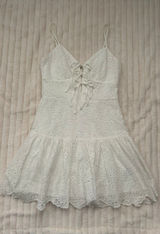White Cotton Eyelet Sun Dress Size M Photo 0