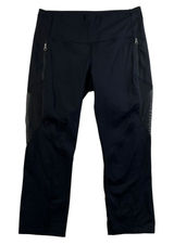 Lululemon Athletica‎ Size 10 Crop Capri Mesh Panel Leggings Black Zip Pockets Photo 0