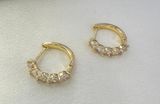 CZ Cubic Zirconia Gold Hoop Earrings for Women Photo 0