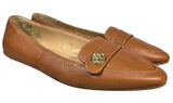 Talbots Womens 8.5 Francesca Tab Driving Moccasins Pebbled Leather Gold Hardware Photo 0