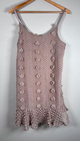 &merci Mini Dress Womens S Pink 3D Floral Pom Pom Textured Ruffle whimsical Photo 0