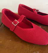 VIVAIA Red Knit Mary Jane Flats – Size 38 Photo 0