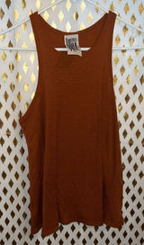 Free People Ribbed Tunic Tank Top Womens Orange Boho Flowy USA Made Grunge size Photo 0
