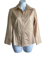 Banana Republic Top Women‎ S Gold Collar V-Neck Long Flared Sleeve Button Up Photo 0