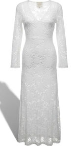 Johnny Was Dress Womens XS Jade White Floral Lace Long Sleeve Maxi * Photo 0