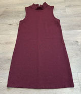 Adrienne Vittadini Women's Size 8 Sleeveless‎ Dress Maroon High Neck Swing Photo 0