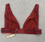 NWT Skims Plunge Bralette Brick Red Cotton Blend Women's XL Photo 0