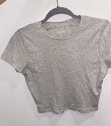 Hollister Heather Gray Cropped T Shirt Photo 0