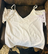 White Lace-Trim Off The Shoulder Top - Women Intimates Photo 0