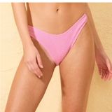 Wild Fable New Pink Ribbed high leg cheeky swim Bikini Bottoms size small Photo 0