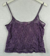 Victoria's Secret Purple Floral Lace Camisole Spaghetti Strap Vintage USA Large‎ Photo 0