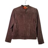 Ruff Hewn Brown Suede Leather‎ Jacket Womens S Moto Zip Western Boho Festival Photo 0