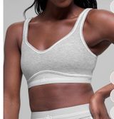 ALO Yoga Grey Seamless Light-Support Sports Bra Photo 0