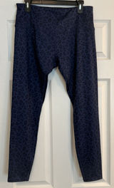 Renwick Women’s Leggings Sz LG Blue Cheetah‎ Print Yoga Pilates Running Gym Bike Photo 0