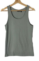 ASOS Gray Blue Scoop Neck Fitted Cotton Tank Top S Photo 0