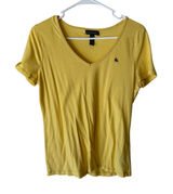 Lauren Jeans Co Ralph Lauren Butter Yellow Preppy‎ M V-Neck Logo T-Shirt Photo 0
