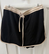 Entro Women’s Performance Skort Black Beige Trim Elastic Waist Athleisure Size L Photo 0