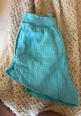 Aerie Teal Linen Shorts Photo 0