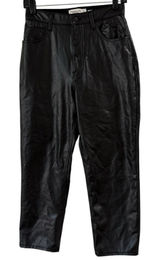 Abercrombie The Ankle Straight Ultra High Rise Vegan Leather Pants Womens 27 4s‎ Photo 0