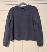 Quince Mongolian Cashmere Fisherman Crewneck Sweater Pullover Copenhagen Blue Photo 0