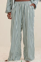 Aerie NWT Striped Heart Pajama Pants S Lace Trim Wide Leg Y2K Photo 0