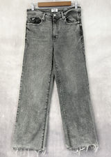 Kensie Jeans The Kaya High Rise Wide Leg Womens 8‎ Raw Hem Grunge Street Urban Photo 0