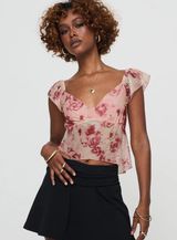Pink Floral Top Photo 0