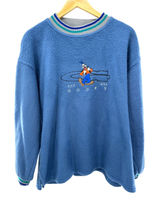 Vintage Disney Goofy‎ Fleece Sweatshirt Blue Pullover Maran Collection L 90s Photo 0