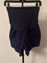 Motherhood Maternity Navy High-Waist Maternity Shorts with Front Pockets Photo 0