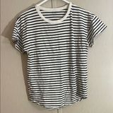 Madewell black and white tee shirt medium curved hemline Photo 0