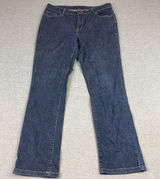 L.L.Bean Jeans Womens 14 Blue Medium Wash Favorite Fit Straight Stretch Denim Photo 0