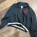 Nike navy quarter‎ zip crop with red embroidery. Size S Photo 0