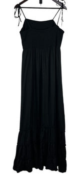 KOJOOIN Maxi Dress Smocked Sundress Tie Strap Tiered Casual Black 2XL Flowy‎ Photo 0