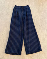 OFFLINE by Aerie Pinstripe Wide Leg Pants XS Short Navy Pull On Photo 0
