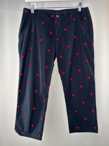 Y2K Vintage NWT Abercrombie & Fitch Polka Dot Capri Pants in Navy Blue Red Photo 0