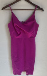 She + Sky Womens Small Magenta Purple Twist Front Cami Dress Tulip Hem Cocktail Photo 0