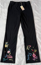 NWT‎ Johnny Was M Embroidered Paris France Leggings Art To Wear Boho Fairycore Photo 0
