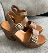 Kork-Ease Women's Brown Leather Wedge Sandals Size 8 Photo 0